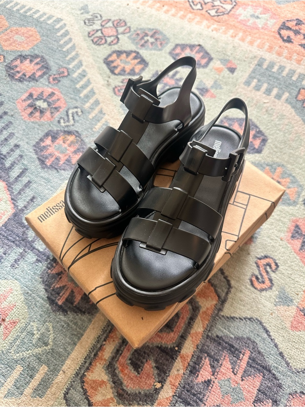 Melissa - Ella Chunky Strap Platform Sandals - Size 7